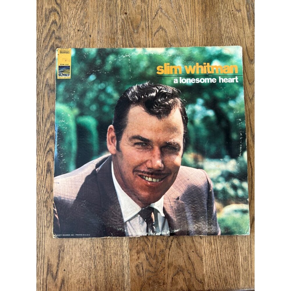 Slim Whitman "A Lonesome Heart" Vinyl Record SUS-5167 Album
